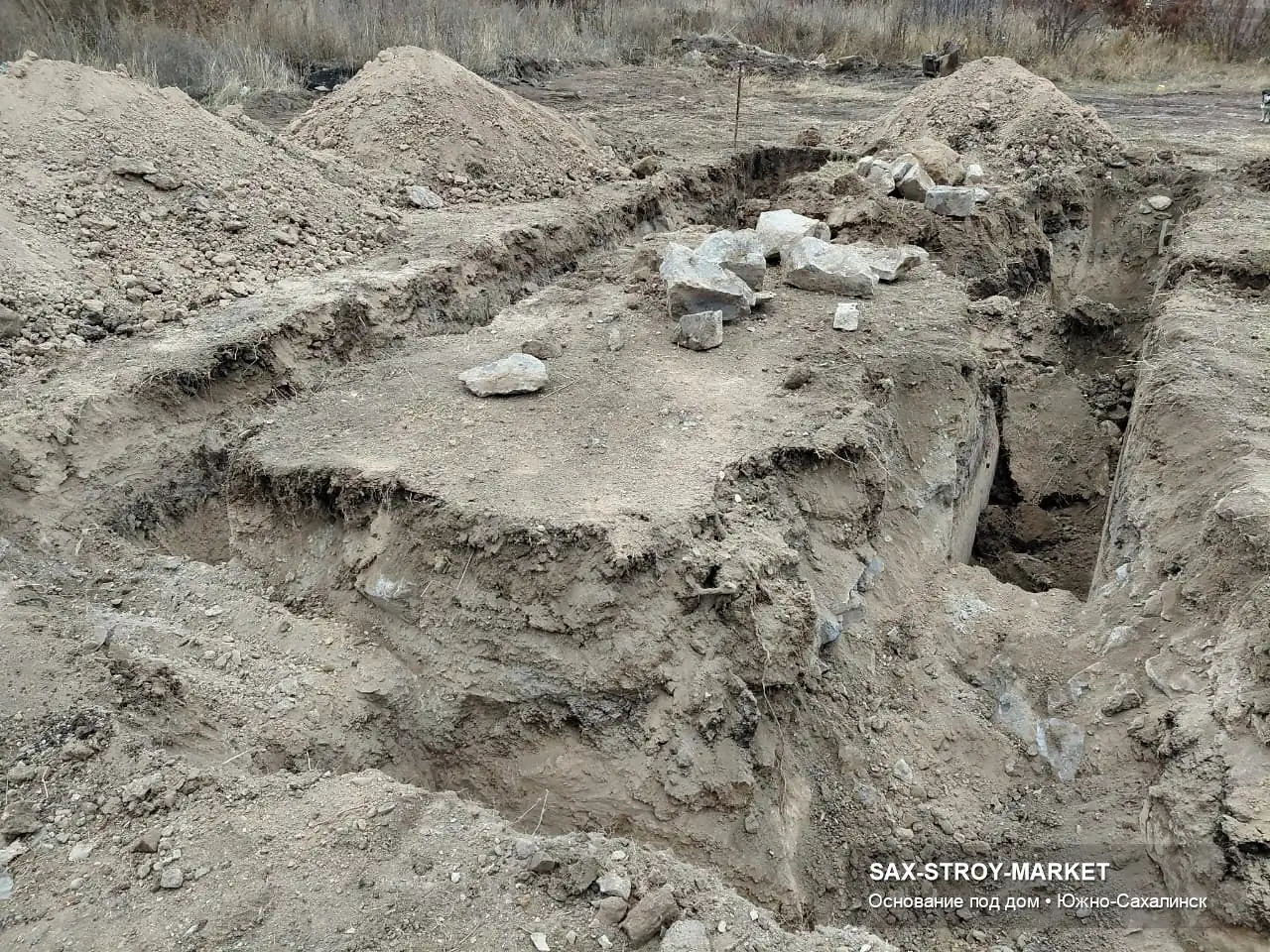 Устройство фундамента: основание под дом, основание после подготовки — Южно-Сахалинск, Сах-Строй-Маркет